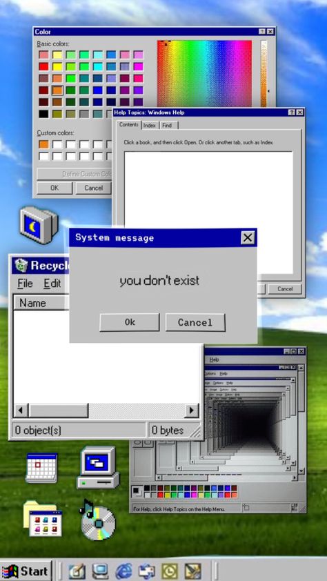 Computer Windows Aesthetic, 90 Computer Aesthetic, Vaporwave Windows 95, Computer Screen Drawing, Computer Theme Wallpaper, Old Computer Background, Old Windows Computer Pop Up, 2000s Computer Background, Old Windows Computer