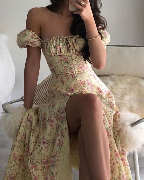 Floral Print Dress Summer, Chic Maxi Dresses, Cottagecore Fashion, Dress Women Elegant, Long Summer Dresses, Women Party, Pastry Chef, Trend Fashion, Sweet Dress