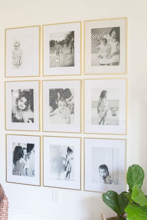 Draw inspiration from these 18 gallery wall ideas and steal them for your own home! #Inspiration, #gallery, #artwork, #Roundup Gallery Wall Template, Displaying Family Photos, Photo Gallery Wall, Photo Wall Display, Photo Walls, Display Family Photos, Family Photo Wall, Photo Wall Gallery, Gallery Wall Ideas