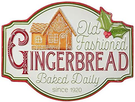 Old Fashioned Gingerbread, Gingerbread Sign, Christmas Cupcakes Decoration, Gingerbread Bakery, Seasonal Wall Decor, Gingerbread Christmas Tree, Vintage Inspired Wall Art, Gingerbread Christmas Decor, Raz Imports