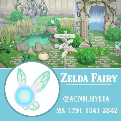 Acnh Zelda, Outset Island, Zelda Fairy, Acnh Custom Designs, Fairy Island, Acnh Outfits, Motif Acnl, Fairy Design, Animal Crossing Guide