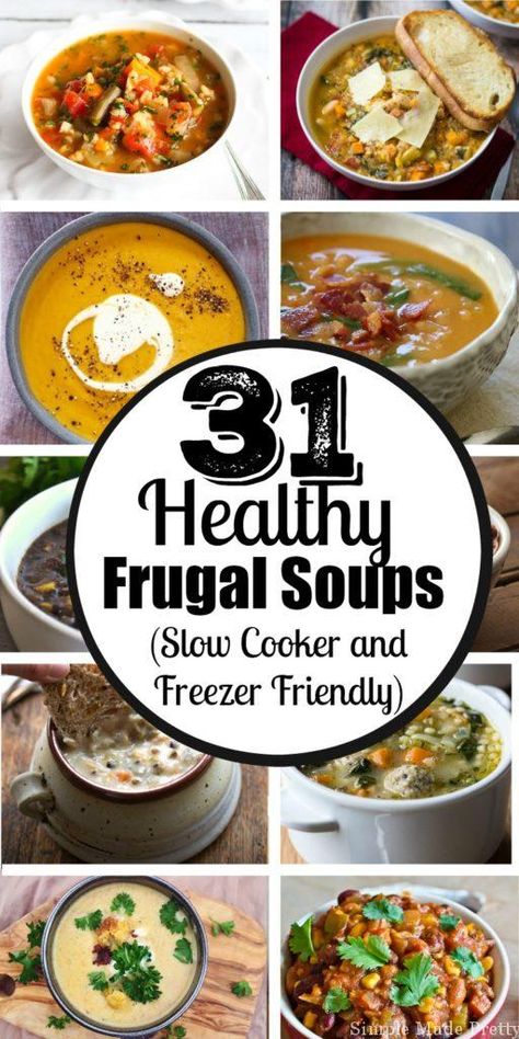 Soups Slow Cooker, Crock Pot Meals, Simple Meal Planning, Healthy Budget, Freezer Friendly Meals, Cheap Healthy, Cooking On A Budget, Frugal Meals, Healthy Crockpot