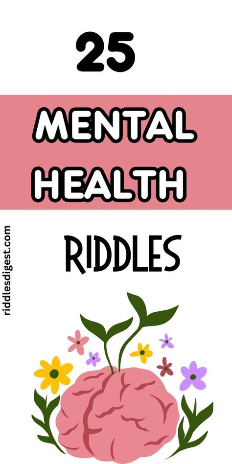 Explore our collection of over 25 intriguing Mental Health Riddles that challenge your mind and spark curiosity! 🧠✨ Perfect for therapists, educators, or anyone looking to engage in thoughtful play. Check out our blog for answers and more fun activities! Fun Psychology Activities, Understand Emotions, Christmas Riddles, Hard Riddles, Tricky Riddles, Psychological Well Being, Your Brain, Riddles, Fun Activities