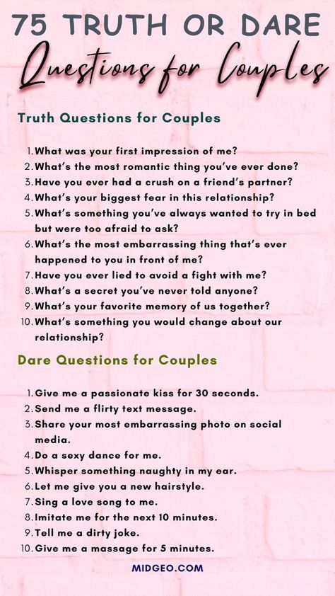 Truth Or Dare For Couples Romantic, Couples Truth Or Dare Questions, Truth Or Dare Questions For Couples, Dare Questions For Couples, Fun Relationship Questions, Romantic Home Dates, Good Truth Or Dares, Truth Or Truth Questions, Truth Or Dare Games