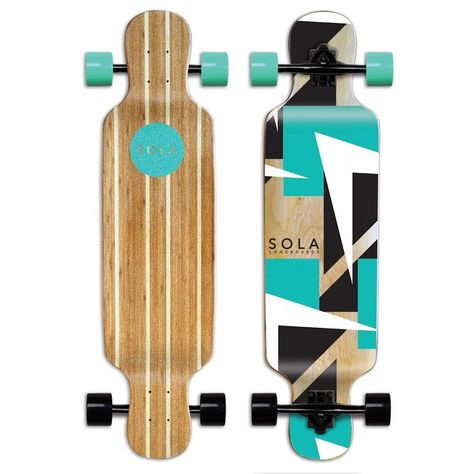 SOLA Bamboo Premium Graphic Design Complete Longboard Skateboard - 36 to 38 inch Black Trucks, Long Boards, Skate Boards, Longboard Design, Trick Riding, Deck Shapes, Skateboard Wall Art, Finger Skateboard, Longboard Decks