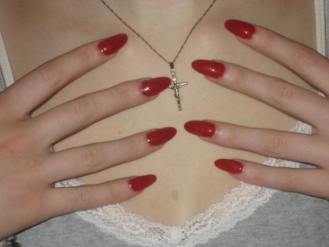 Red Nails Cherry, Nails Cherry, Lana Del Rey Coquette, Coquette Nails, Dark Red Nails, Sarah Elizabeth, Vintage Americana, Doll Parts, Red Aesthetic