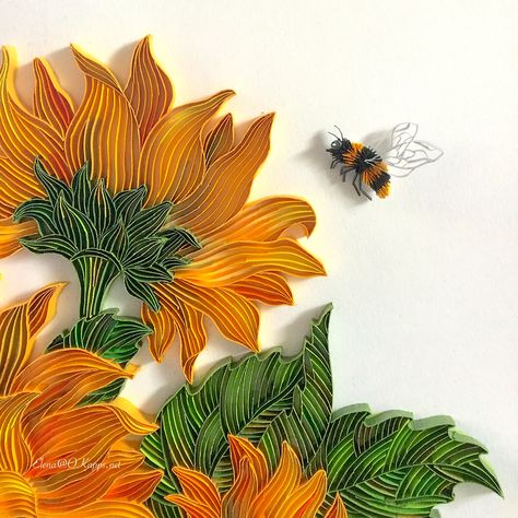 Quilled Bugs, Sunflower Potholder, Quilling Plants, Clay For Beginners, Sunflower Tea, Petal Template, Ecological Succession, Paper Town, Make Your Own Paper