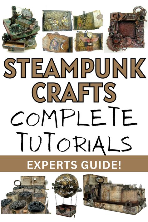 Check out these steampunk crafts complete tutorials. A step by step guide on how to make steampunk projects from start to finish, what materials to use and where to get them. This is everything you wanted to know about making steampunk art Mixed Media Wood Art, Steampunk Cosplay Diy, Steampunk Santa, Steampunk Tutorial, Steampunk Projects, Steampunk Diy Crafts, Steampunk Mixed Media Art, Recycled Diy, Halloween Steampunk