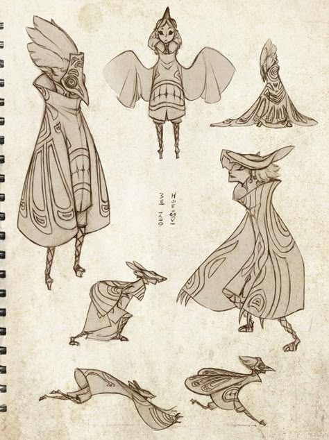 Ideal line shapes for agile and swift bird worshippers (Bird and Beast by `sambees on deviantART) Triangular Character Design, Drawings Of People, Drawing Cartoon Characters, Chara Design, Concept Art Character, Arte Sketchbook, 판타지 아트, Cartoon Character Design, 영감을 주는 캐릭터