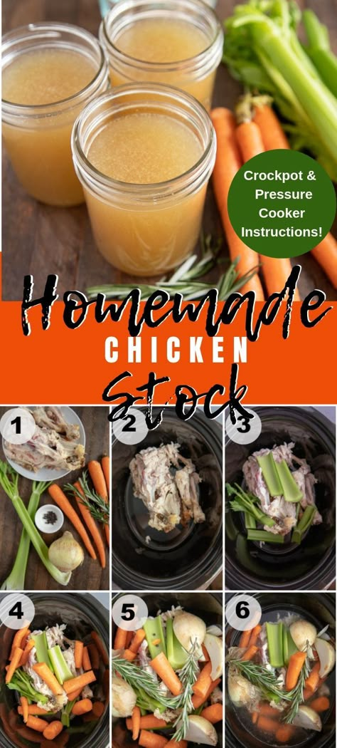 Homemade Chicken Stock Crockpot, Chicken Stock In Crockpot, Chicken Stock Crock Pot, Crock Pot Chicken Stock, Slow Cooker Chicken Stock, Rabbit Stock Recipe, Chicken Stock Recipe Crock Pot, Chicken Stock Uses, Hopkins County Chicken Stew