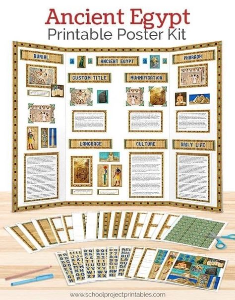 Egypt Poster Project, Ancient Egypt Lapbook, Egypt School Projects, Egypt Project Ideas, Project Poster Board, History Poster Ideas, Poster Board Projects, School Project Poster, Cleopatra Facts