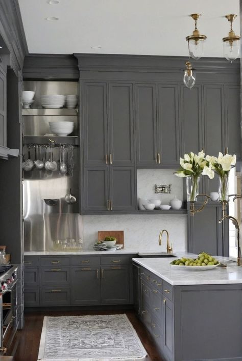 What's the Chic Charcoal Gray Kitchen Cabinet Chronicles? Uncover the Trends [2024] #Ad #homedecor #homedesign #fixhome #Painthome #interiorarchitecture Charcoal Cabinets, 2024 Kitchen Cabinet Trends Modern, Charcoal Kitchen Cabinets, Charcoal Gray Kitchen Cabinets, Types Of Kitchen Cabinets, Dark Grey Kitchen Cabinets, Kitchen Cabinet Trends, Sage Green Kitchen, Kitchen Dimensions