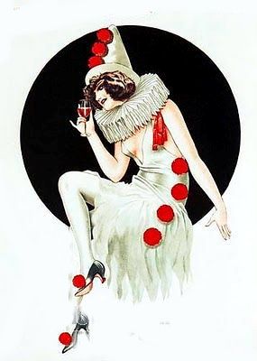 1925 Fashion, Clown Poster, Pierrot Costume, Pierrot Clown, Circus Aesthetic, Dark Circus, Female Clown, Clown Illustration, Cute Clown