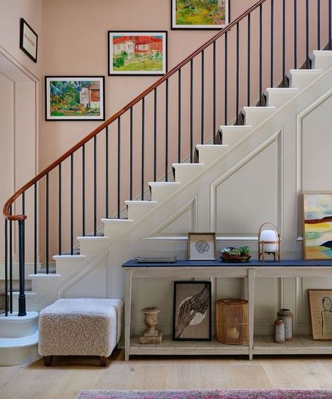 Plaster Hallway, Staircase Hallway, Setting Plaster, Architectural Detailing, White Hallway, Hallway Paint, Hallway Stairs, London Townhouse, Period Property