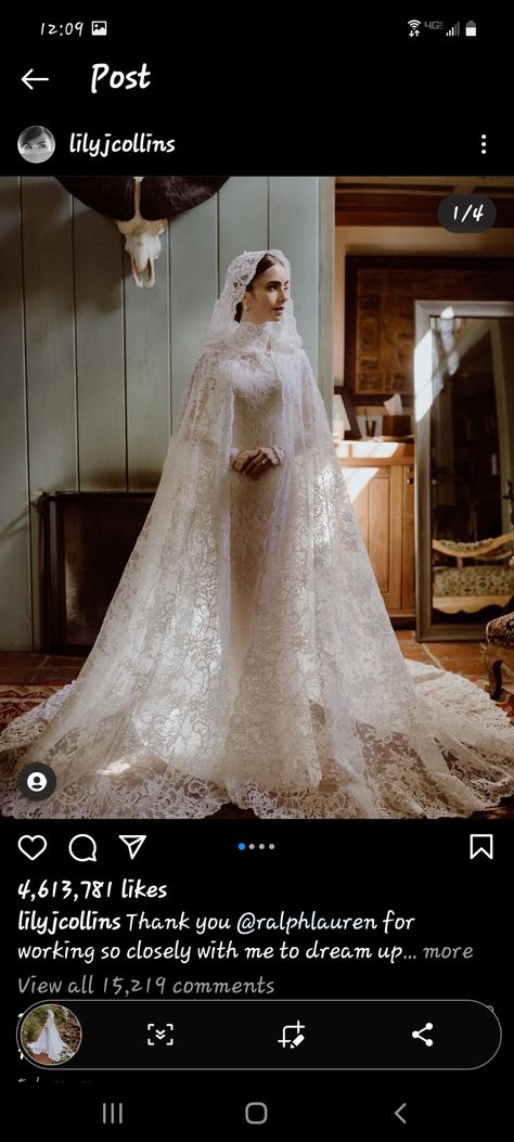 Lily Collins Wedding, Veil Ideas, Wedding Veil Styles, Celebrity Bride, Magical Dress, Bride Dress Simple, Veil Styles, Tulle Veils, Fancy Wedding Dresses