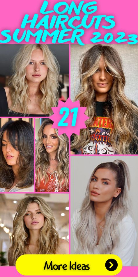 Uncover the hair trends of 2023 and redefine your style. Long, layered haircuts are making a big splash, offering versatility for both straight and wavy hair. With the side part making a grand comeback, it's a great choice for round faces. The trend also extends to bangs, adding an extra layer of personality to your look. Whether you're after a mid-length cut or a long, flowing style, there's a trend to suit everyone. Embrace the edgy, the new, and the trendy - welcome to 2023. Trendy Long Haircut 2023, Braids Summer 2023, Hair Cuts 2023 Trends Long Layers, 2023 Long Hair Trends, Haircuts Summer 2023, Long Hairstyles 2023, Straight And Wavy Hair, 2023 Hair Color, Different Haircuts