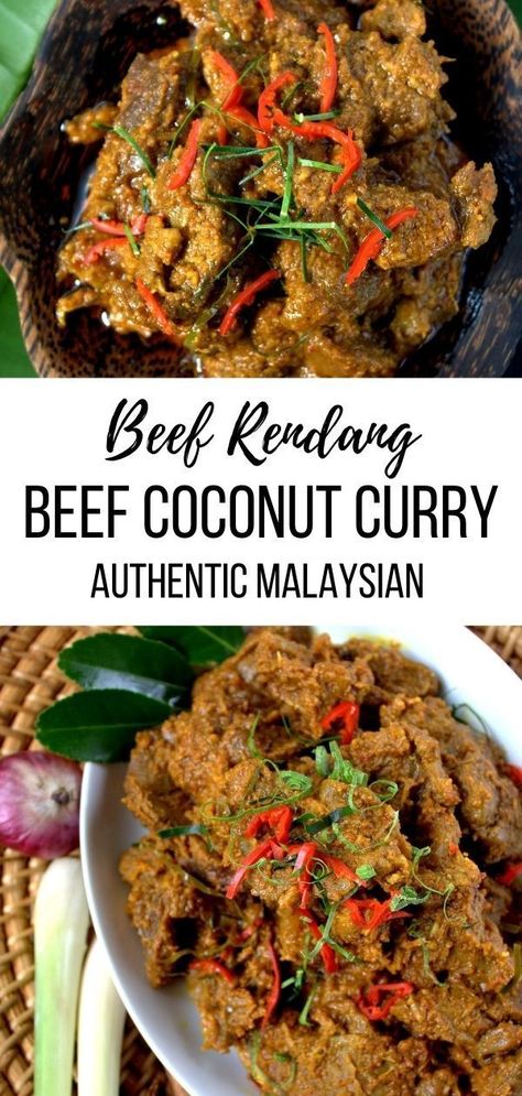 Rendang Beef Recipe, Malaysian Beef Curry, Malaysian Beef Rendang, Malaysian Curry Recipe, Burmese Beef Curry Recipe, Asian Beef Stew, Curry Ideas, Rendang Recipe, Beef Rendang Recipe