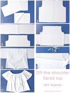 Off Shoulder Diy, Projek Menjahit, Dress Patterns Diy, Diy Tops, Trendy Sewing, Baby Dress Patterns, Girl Dress Patterns, Dress Tutorials, Diy Fashion Clothing