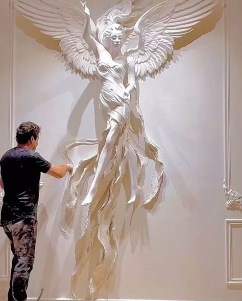 At art show on Instagram: "Breathtaking mural sculptures!! 1,2 or 3? Credits: @art.behzadi Follow us @art.slots for more beautiful content! No © Copyright infringement intended! 🙏🏼DM us to fix any issues!" Drywall Mud Art, Jesus Art Drawing, Drywall Art, Drywall Mud, Plaster Sculpture, Diy Abstract Canvas Art, Plaster Wall Art, African Art Paintings, Sculpture Ideas