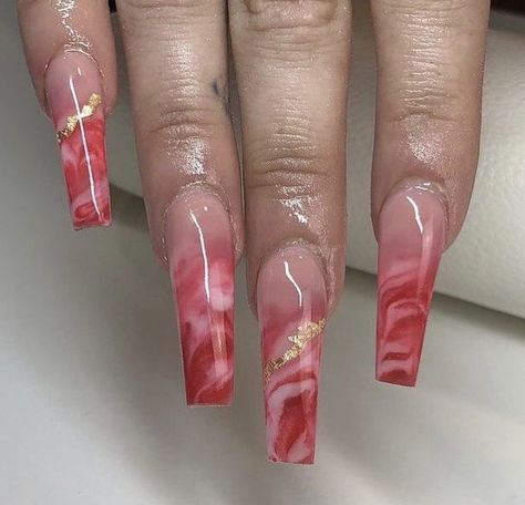 Acrylic Nails Pretty, Pink Marble Nails, Nails Long Acrylic, Marble Acrylic Nails, Ombre Acrylic, Nails Pretty, Drip Nails, Ombre Acrylic Nails, Edgy Nails