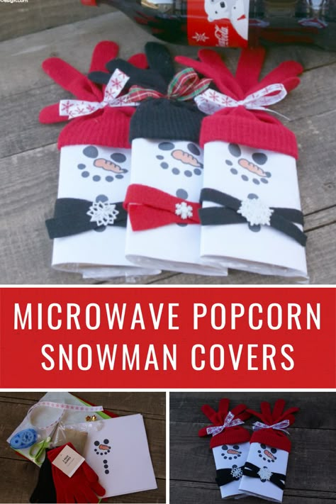 Snowman Goodie Bags, Snowman Packages Christmas Gifts, Popcorn Snowman With Gloves, Snowman Gloves Gift, Popcorn Christmas Gifts Ideas, Christmas Treats For Students, Popcorn Gift Ideas, Christmas Table Favors, Popcorn Christmas Gifts