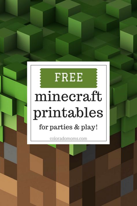 Free Minecraft Printables, Minecraft Printables Free, Minecraft Party Printables, Diy Minecraft Birthday Party, Minecraft Party Decorations, 4de Verjaardag, Minecraft Birthday Cake, Minecraft Printables, Minecraft Theme