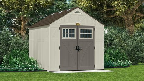 547 cu. ft. Tremont® 8x10 Storage Shed Plastic Storage Sheds, Resin Sheds, Vinyl Sheds, Storage Buildings, Shed Construction, Free Shed Plans, Wood Storage Sheds, Storage Building, Resin Storage