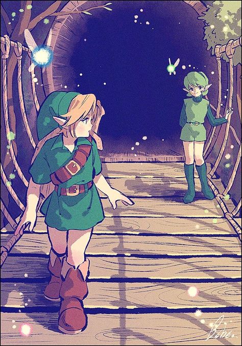 Legend of Zelda Ocarina of Time art > Link and Saria Farewell > Kokiri > Sage of Forest > Fairy > oot | bbo_loz Ocarina Of Time Art, Zelda Artwork, Zelda Funny, Legend Of Zelda Memes, Zelda Ocarina Of Time, Legend Of Zelda Art, Legends Of Zelda, Wind Waker, Link Zelda