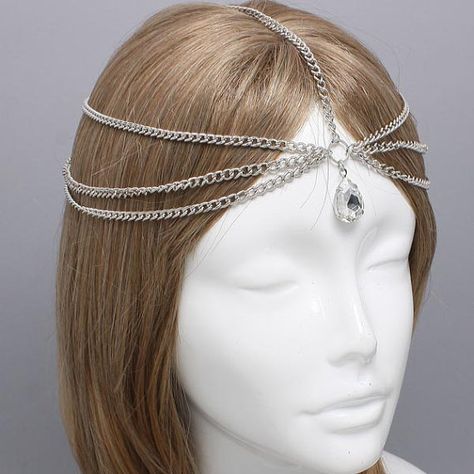 . Indian Headpiece, Gold Headpiece Wedding, Head Chain Jewelry, Perfume Chanel, Chain Headpiece, Gold Headpiece, Hair Chains, Headpiece Jewelry, Silver Headband