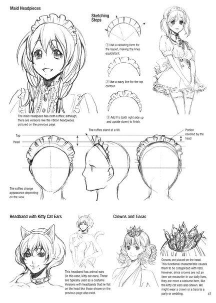 - Maid Headband Drawing, Headband Drawing Reference, Crown Reference Drawing, Maid Headpiece, Headband Drawing, Objects Reference, Anime Doodles, Maid Headband, Jewellery Illustration