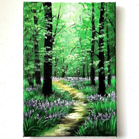 Summer Forest Acrylic Painting | art, artist, work of art, art of painting | Summer Forest Acrylic Painting #art #artist #artwork #acrylic #painting #eldrawingarts #paintingartwork #acrylicpainting #landscapepainting | By El Drawing Arts | Facebook Acrylic Trees Painting, Forest Painting Acrylic Easy, Forest Acrylic Painting, Seasons Painting, Woods Painting, Canvas Art Painting Abstract, Art Of Painting, Drawing Arts, Painting Board