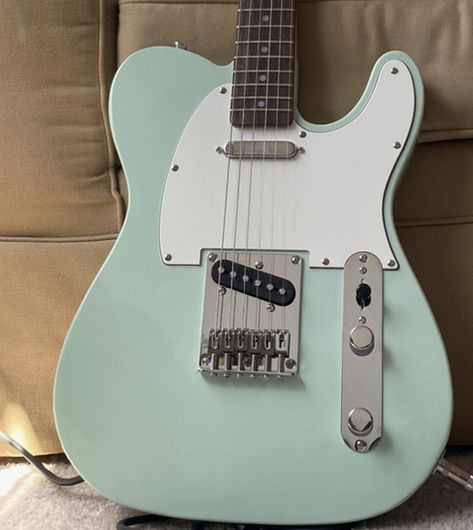 Guitar Light, Sonic Youth, Tame Impala, Guitar Obsession, Cool Electric Guitars, Light Teal, Fender Telecaster, Pastel Blue, Bass Guitar