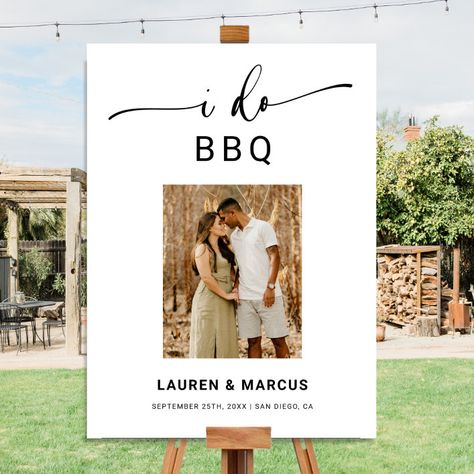 Elegant Photo I Do BBQ Engagement Party Welcome Foam Board - Great Barbecue Engagement Party Theme, I Do Bbq Engagement Party, Bbq Engagement Party, Engagement Party Welcome Sign, Engagement Party Themes, I Do Bbq, Elegant Photo, Engagement Party Decorations, Wedding Posters