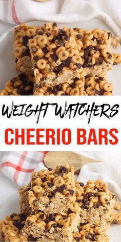 Ww Chocolate, Cheerios Recipes, Cheerio Bars, Healthy Baking Desserts, Chocolate Peanut Butter Desserts, Weight Watchers Dessert Recipes, Ww Recipe, Bars Chocolate, Weight Watchers Snacks