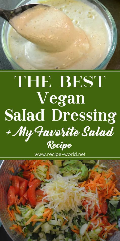 The Best Raw Vegan Salad Dressing + My Favorite Salad Recipe Raw Dressing Recipes, Savory Raw Vegan Recipes, Raw Vegan Salad Recipes, Raw Vegan Dressing, Raw Vegan Salad Dressing, Raw Vegan Salad, Bean Salad Dressing, Best Vegan Salads, Raw Salad Recipes