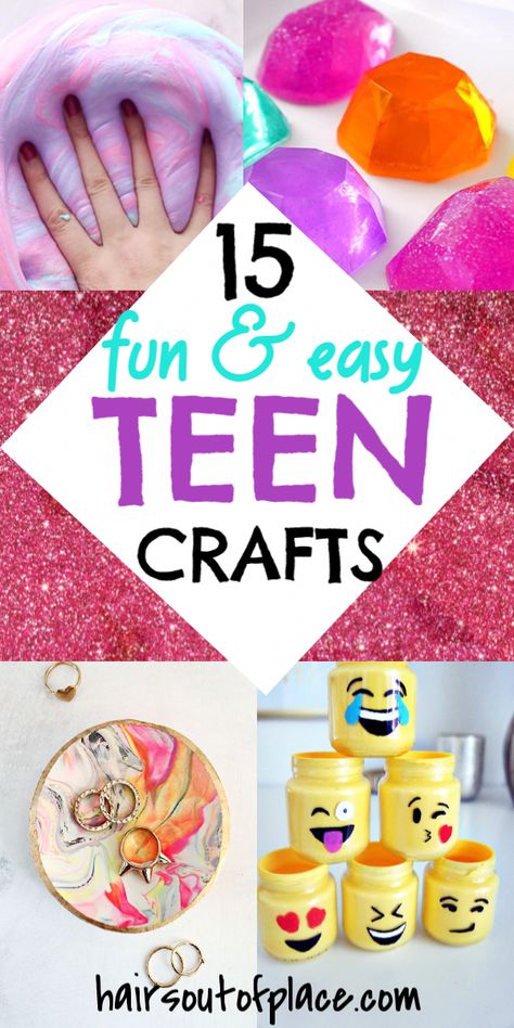 15 crafts for teens and kids that are so easy and fun to make at home. You'll love these easy DIY crafts when you're bored or during the summer. #crafts #easycrafts #diy #easydiy #teens #kids #easyprojects Easy Teen Crafts, Crafts To Do At Home, Fun Crafts For Teens, Easy Crafts For Teens, Knot Macrame, Teen Crafts, Hadiah Diy, Kraf Kertas, Diy Crafts For Teens