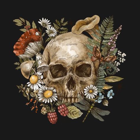 Floral Skull, A Skull, Butterflies, United States, Human, Plants, Flowers, Floral, T Shirt