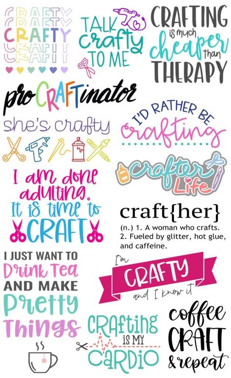 Crafting svg free bundle Svg Crafts, Silhouette Cameo 4, Cricut Svg Files Free, Diy Shirts, Cricut Projects Beginner, Craft Quotes, Cricut Free, Cricut Craft Room, Diy Cricut