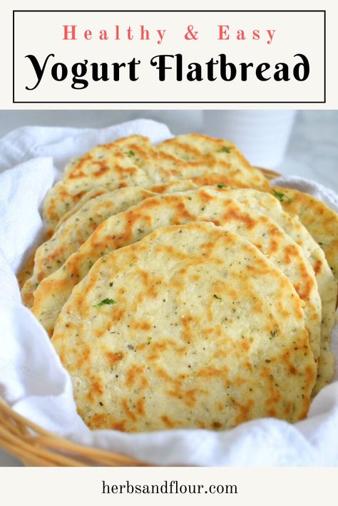 Yogurt Flatbread, Greek Yogurt Recipes, Flatbread Recipes, Yogurt Recipes, Easy Bread, Bread Recipes Homemade, Artisan Bread, Bread Dough, Flatbread