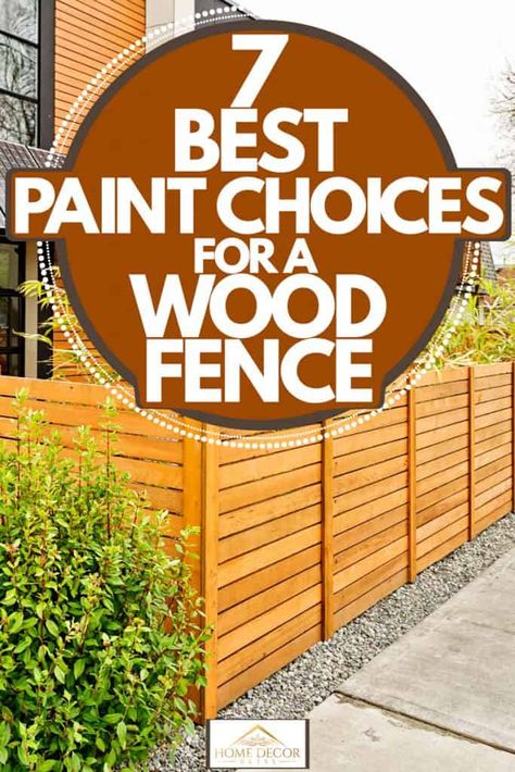 Stained Wood Fence Colors, Best Paint Color For Wood Fence, Horizontal Wood Fence Stain Colors, Exterior Fence Paint Colors, Fence Painting Ideas Colour Wood, Wood Fence Colors Stains, Painted Backyard Fence Ideas, Garden Wood Fence Ideas, Modern Fence Color Ideas