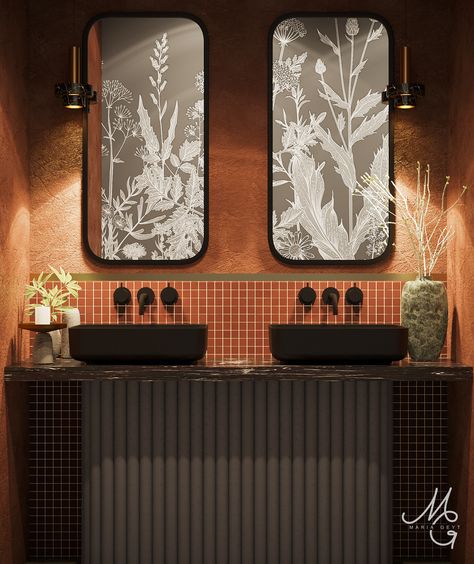 RESTAURANT INTERIOR CONCEPT on Behance Restaurant Washroom, Restaurant Bathroom, Bar Interior Design, Vip Room, Washroom Design, Restaurant Lounge, Bar Interior, Bar Design Restaurant, Interior Concept