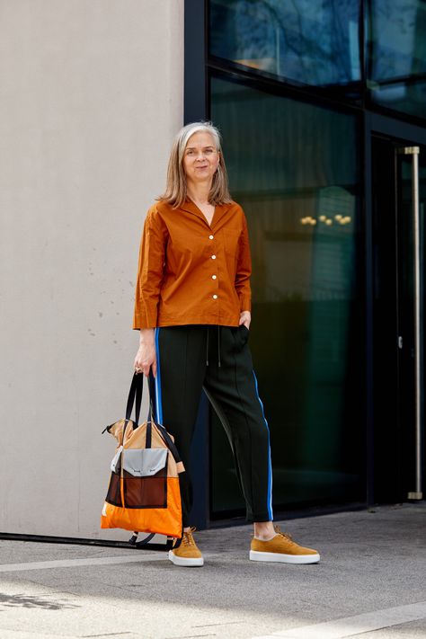 What to pack for a city break (and why I hope we’ll be wearing track pants forever) City Clothes, Modern Workwear, Perfect Travel Outfit, Thought Clothing, Side Stripe Trousers, Summertime Blues, White Birkenstocks, Summer City, 2022 Style