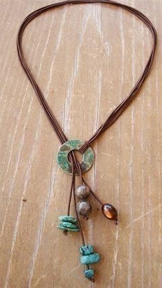 Washer Necklace Tutorial, Washer Jewelry, Diy Jewelry Necklace, Cord Jewelry, Necklace Tutorial, A Necklace, Sea Glass Jewelry, Precious Jewelry, Jewelry Projects