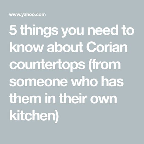 5 things you need to know about Corian countertops (from someone who has them in their own kitchen) Corian Countertops Kitchen, Corian Bathroom Countertops, Corian Countertops Colors, White Corian Countertops, Solid Surface Countertops Kitchen, Quartz Countertops Cost, Corian Bathroom, Corian Kitchen Countertops, Cost Of Countertops