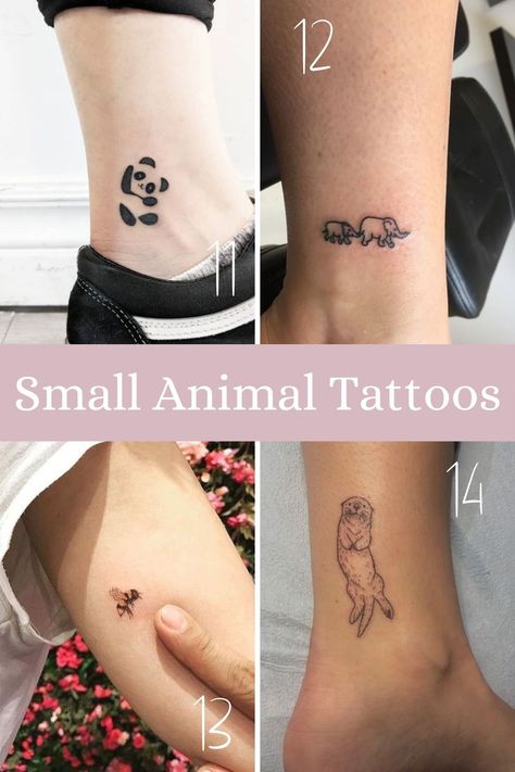 29 Adorably Cute Animal Tattoos + Ideas - TattooGlee Tiny Tattoos Animals, Animal Wrist Tattoos, Cute Small Animal Tattoos, Cute Tiny Animal Tattoos, Small Tattoos Animals, Adorable Tattoos For Women, Animal Tattoo With Meaning, Dainty Animal Tattoos, Small Tattoos For Animal Lovers