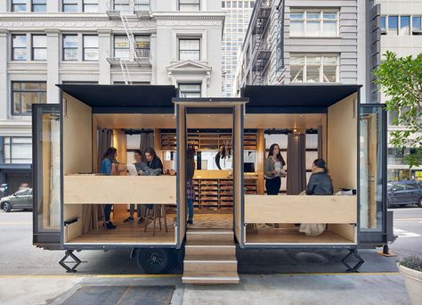 Container Kiosk, Coworking Design, Mobile Architecture, Container Cafe, Mobile Office, Kiosk Design, Autonomous Vehicle, Casa Container, Container Shop