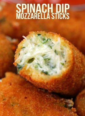 Mozzarella Sticks, Spinach Dip, Yummy Appetizers, Interesting Food Recipes, Finger Food, Clean Eating Snacks, Food Network, Diy Food Recipes, Appetizer Snacks