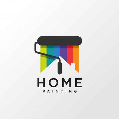 Painting logo design with home concept r... | Premium Vector #Freepik #vector #logo #abstract #design #city Painting Logo Design Ideas, Painting Logo Ideas, Paint Logo Design, Painting Logo Design, Property Logo Design, Luxury Real Estate Logo, Realtor Logo Design, Paint Logo, Painting Logo