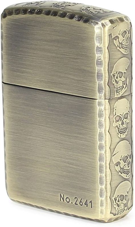 Amazon.com: Zippo Armor Case Skull Limited Edition Antique Brass 3-Side Etching Oil Lighter: Sports & Outdoors Zippo Limited Edition, Zippo Armor, Skull Light, Buick Cars, Cool Lighters, Oil Light, Field Notes, Light My Fire, Zippo Lighter