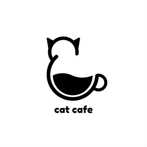 Cat Cafe Logo, Cafe Logos, Cafe Icon, Cat Logo Design, Cafe Logo Design, Opening A Coffee Shop, Typographic Logo Design, Dog Cafe, Coffee Shop Logo